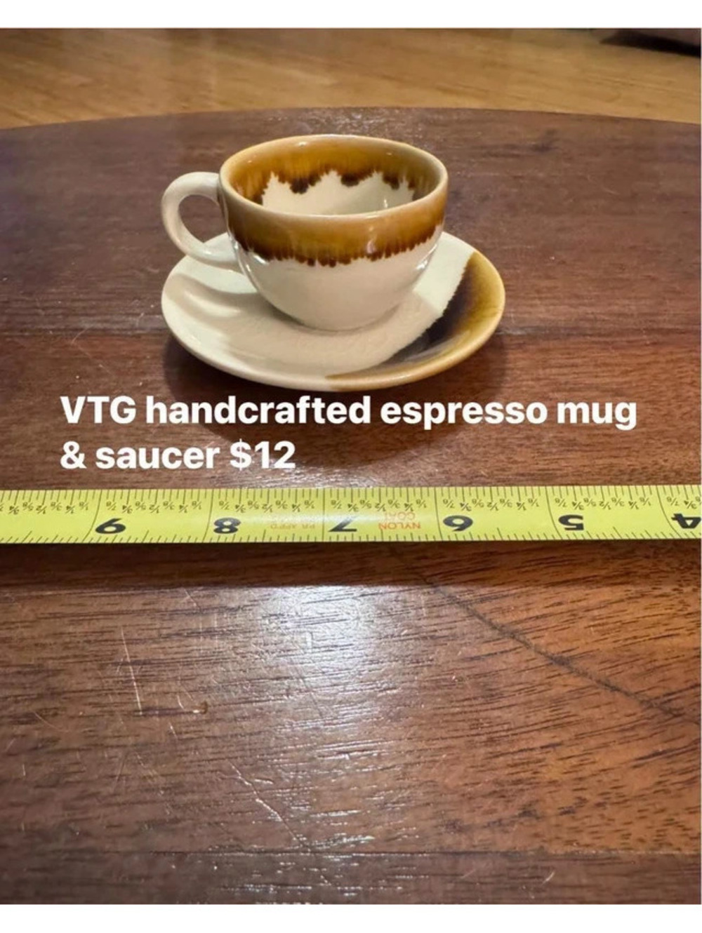 Vintage Hand crafted espresso mug and saucer